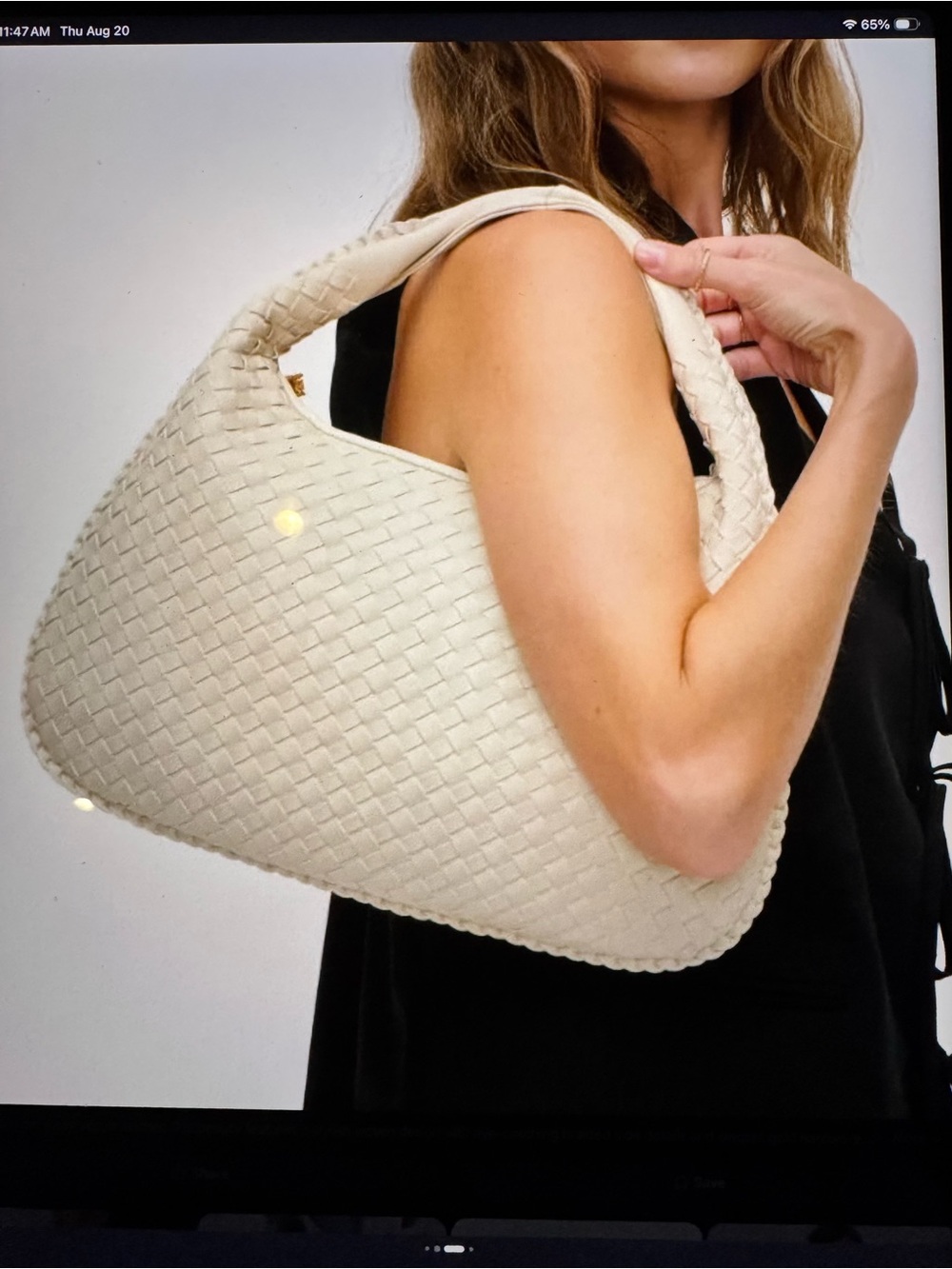 Urban Expressions Cream Woven Hobo Bag